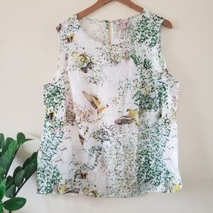 Saint Tropez West NWT Butterfly/Bird Theme Sleeveless Blouse - 2X